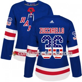 Adidas Maillot de Hockey New York Rangers Mats Zuccarello 36 2017-2018 Bleu USA Flag Fashion Authentic - Femme